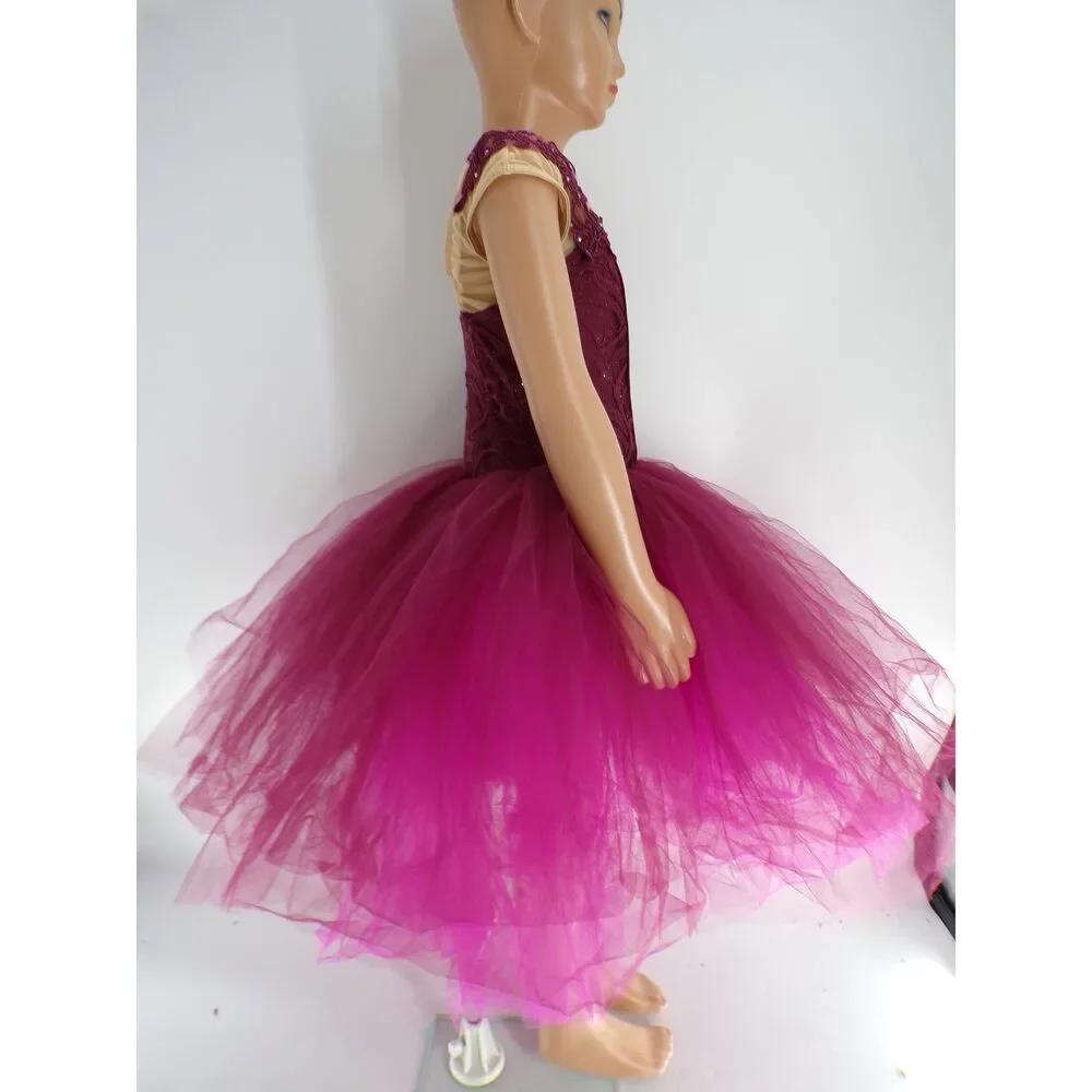 Pre-Owned Dance Costume Gallery 20514 Medium Child Burgundy Ballet